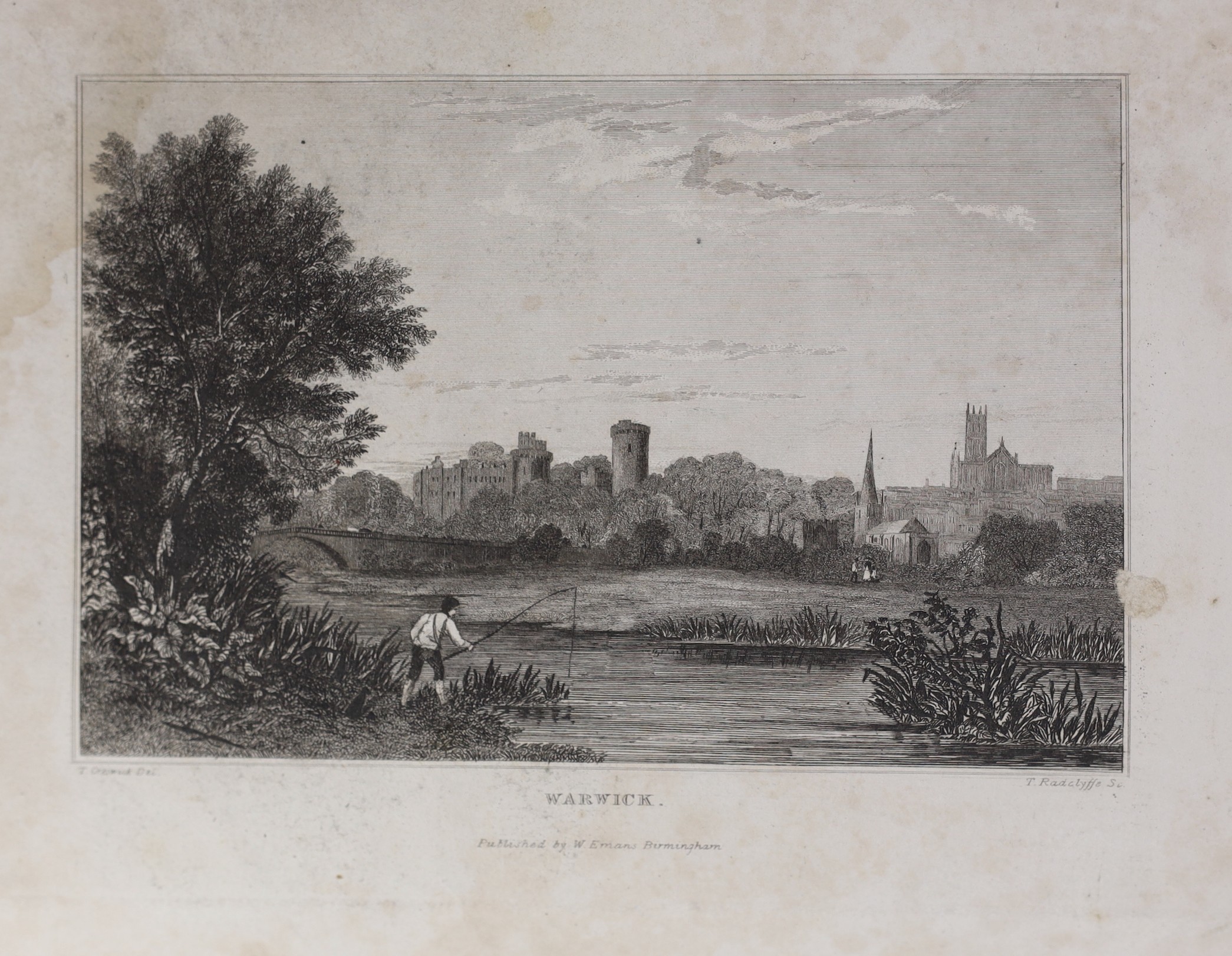 WARWICKSHIRE - Smith, William - A New & Compendious, History of the County of Warwick, 4to, rebound half calf, with engraved title, map and 60 plates (mostly stained), W. Evans, Birmingham, 1830